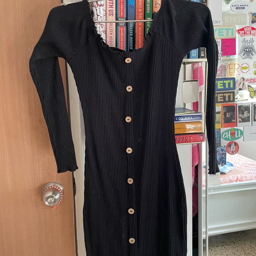 Black mid thigh dress